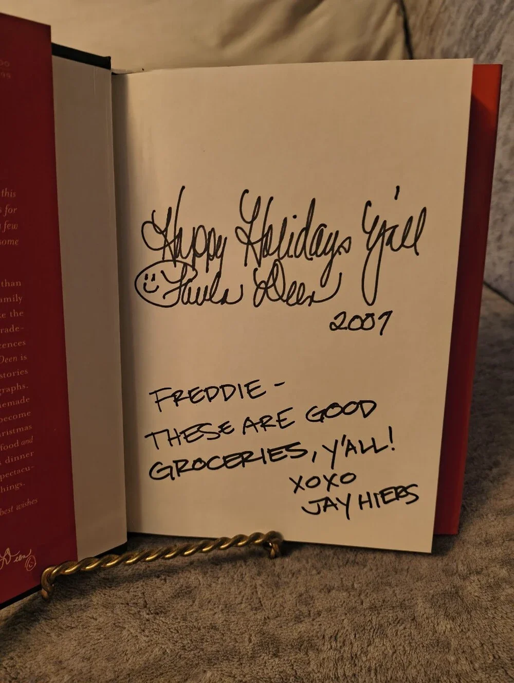 Christmas with Paula Deen Holiday Cookbook - White & Red Cover Signed Copy